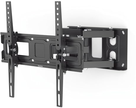 Hama TV Wandhalterung schwenkbar, neigbar, ausziehbar (TV Wandhalterung 32-65 Zoll, VESA 100x100 bis VESA 400x400, bis 40kg, mit Fischer-Dübeln) schwarz