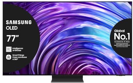 Samsung TV QE77S95DATXZT OLED 4K, Smart TV 77 Processore NQ8 AI Gen2, Infinity One, DVBT-2, Q-Symphony & Dolby Atmos, compatibile con Bixby, Alexa e Google Assistant, Graphite Black 2024