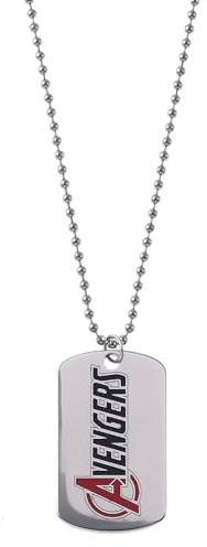 Marvel Halskette aus Edelstahl mit Anhänger Avengers für Kinder, Länge 56 cm