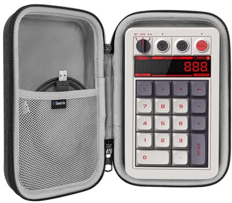 Geekria Numeric Keypad Carrying Case, Compatible with 8BitDo Retro 18 Mechanical Numpad, EPOMAKER EK21 Number Keyboard, Portable Number Pad Travel Bag (Dark Grey)