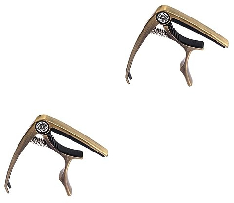BESTonZON 2stücke Gitarre Capo Mit Clip Tuner Für Akustik- -gitarre Ukulele Banjo Mandoline Farbe Gun Präzises Stimmen Und Einfache Handhabung