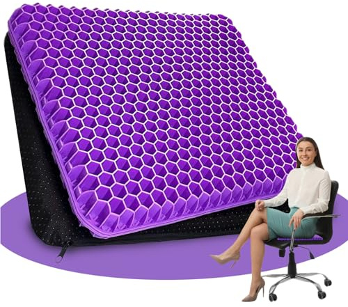 Premium Orthopädisches Gelsitzkissen - Schmerzreduzierend & Komfort Ideal für Auto Büro Rollstuhl & Stuhl Entspannung & Wohlbefinden Sitzkissengelkissen zum sitzen gel seat cushion orthopadisch