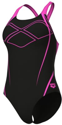 ARENA Feel Graphic Swim PRO Back Costume Intero Donna, Costume da Bagno ad Asciugatura Rapida, Costume da Bagno Sportivo in Tessuto Maxfit Eco Resistente al Cloro e al Sale con Protezione UV UPF 50+