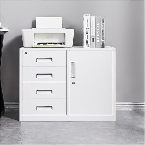SZSXYBZ Soporte para impresora de gabinete de oficina en casa, armario de almacenamiento de archivos colgante con cerradura, gabinete de cajón de almacenamiento, muebles de oficina en casa de acero