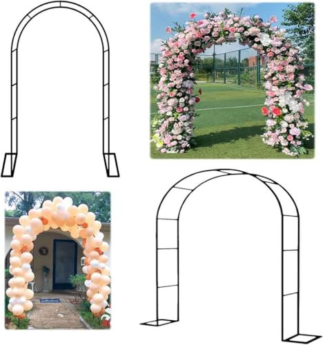 Arche de jardin avec cadre en acier pour plantes grimpantes, arche en métal résistante aux intempéries avec treillage autoportant, pergola, 1,4 m de large, arche de jardin blanche, idéale pour des