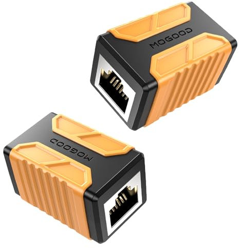 MOGOOD Accoppiatore in Linea RJ45 10Gbps, 2 Pezzi di Accoppiatori per Cavo Cat 8, Estensore di Rete LAN da Femmina a Femmina Compatibile con Cat7, Cat6, Cat5e