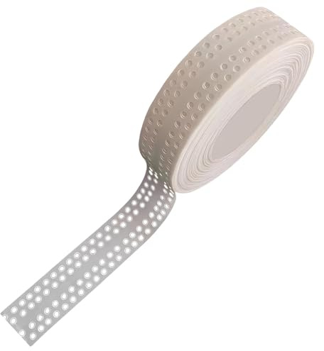 Yhuasia Fugenband Selbstklebend, Eckschiene Trockenbau, PVC, Selbstklebendes PVC Fugenband für Trockenbau Nahtabdichtung für Gipskarton & Eckschutz für Innen-/Außenwinke (40 m x 5 cm)