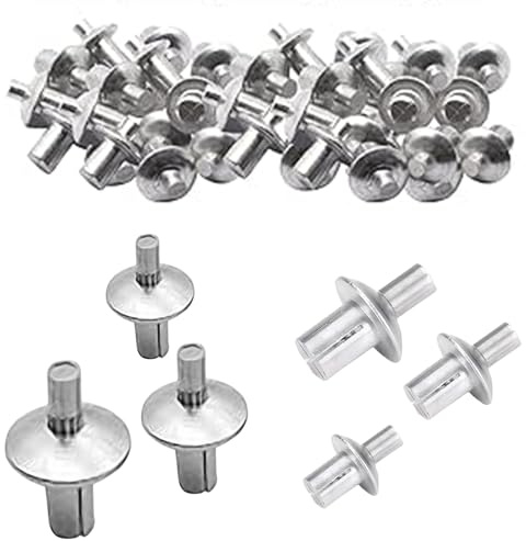 100 Stück Aluminium-Kernnieten: 5×9+5×13mm Kernnieten Expansion, für Befestigung von Metall, Kunststoff, Holz, Aluminiumkernnieten mit Rundem Kopf, Drive Rivets, Alu Nieten, Halbrundkopf-Kernnieten
