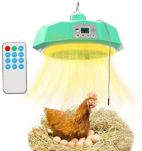 Wärmeplatte Küken, 500 Watt Wärmelampe Hühnerstall, Kükenwärmer Wärmelampe Höhenverstellbar Heizfläche bis zu 3 Meter, Intelligente Heizlampe für Küken, Geeignet für Farm Haus Tierheizung