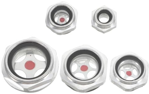 CHICAMPERA 5 Pezzi Misuratore Olio Lega Alluminio da Facile Installazione per Compressori e Serbatoi Alta e Affidabilità Compatibile con Varie Applicazioni