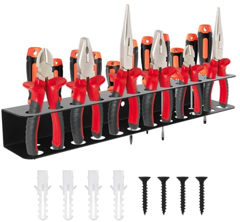 11+12 Holes Tool Organiser Wall Mounted, 32cm Heavy Duty Tool Storage Rack
