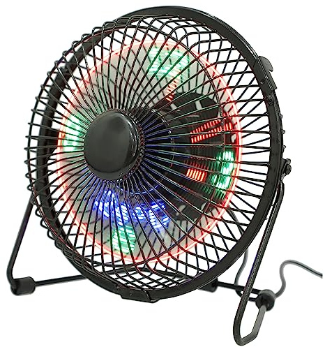 VILLCASE Ventilatore Usb Mini Portatile Orologio Led e Display Temperatura in Ventilatore Personale Da Tavolo in Metallo Per e Viaggio