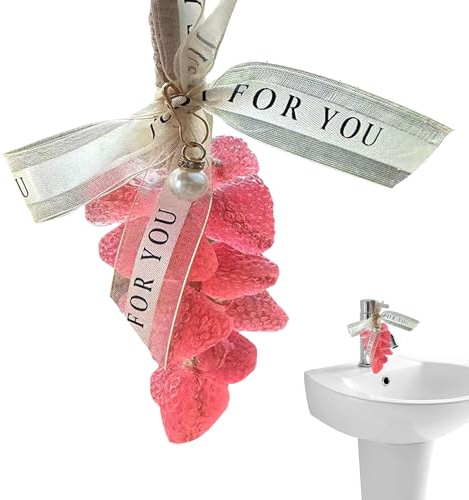 Fizepgo Decorative Aromatherapy Oil Soap | Rope Strawberry | Hanging Hot Process Soap - For Face, Body, Shower Hands Home Decor
