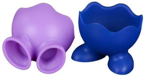 LIFKOME 4 Piezas Hueveras de Silicona Resistente Altas Temperaturas Soportes Flexibles para Huevos Cocidos Recipientes Reutilizables para Cocina y Desayuno Casa Colores Color Aleatorio