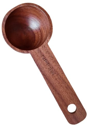 Coffee Spoon - Homiladi Wooden Measuring Spoon | Natural Walnut Wood Coffee Scoop with Natural Finish | 1 Tablespoon (15ml) Capacity for Coffee, Tea, Spices, Bath & Washing Powder