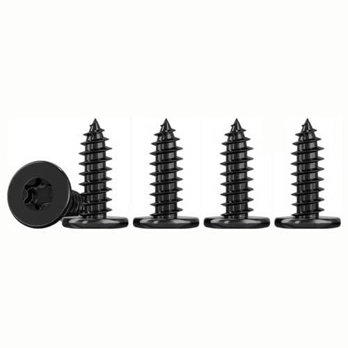 ‌Drenky 50 Stück M3 Holzschrauben Edelstahl A2 V2A, M3 x 12mm Schrauben mit Flachkopf Schwarz Perfekt für Holzverbindungen, Hochwertige Edelstahlschrauben für langlebige Ergebnisse