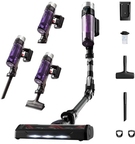 Rowenta Xforce Flex 9.60 Allergy – Aspirador Escoba sin Cable, 200 W, Tubo Flex, Pantalla Smart Control, Todo Tipo de Suelos, Sistema visión Power Led, gatillo Boost, filtra hasta el 99,9%
