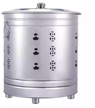 Waste incinerator,Heavy-Duty Metal Yard Waste Incinerator Burn Bin - Portable Ash Can for Outdoor Trash & Wood Burning, Durable with Strong Load Capacity (34cm)