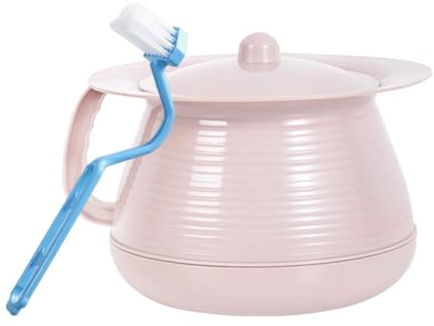 Oshhni Crachoir domestique avec couvercle, seau de chevet, pot multifonctionnel, urinoir, bouteille, pot de chambre pour la maison, les et les, Rose