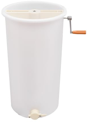 BGSHKAL Honey Extractor 2 Frame Rack, Stainless Steel Beekeeping Extraction Manual Honey Extractor Honeycomb Drum Spinner Wide-Mouth Honey Trough Enclosed Gear System Detachable S-Shaped Handle