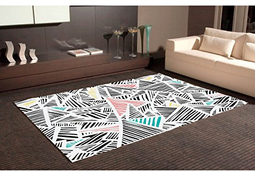 Oedim Alfombra Triangulos Irregulares PVC | 95 cm x 165 cm| Moqueta PVC | Suelo vinilico | Decoración del Hogar