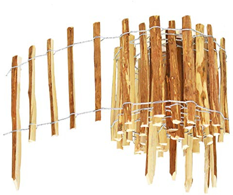 BOGATECO Piquet Clôture en Noisetier Bois | 500 cm de Long et 50 cm de Hauteur | Distance Entre Lattes 7-8 CM | Idéal comme Une Clôture de Jardin | Peut être Utilisé comme de Support pour Les Vignes