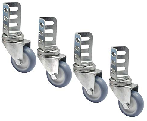 WAGNER roulettes pivotantes Souples pour jardinières surélevés GreenBOX Light de GreenFAMILY, Lot de 4 - Acier galvanisé, équerre à Visser, diamètre Ø 50 mm, Charge 50 kg/Roulette - 02315000