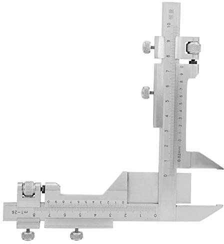 Walfront M1-26 Pied à Coulisse en Acier Inoxydable, Engrenage Coulisse Jauge d'Altitude Règle de Marquage Outils Mesure Jauge Epaisseur Précision 0,0012 Pouces/0,03 mm