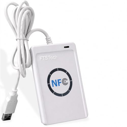 FTSTech Lector/Escritor RFID NFC Inteligente ACR122U Máquina Clonadora de Tarjetas ISO 14443 A/B + Software Gratuito + 5 Uds llaveros UID Grabables