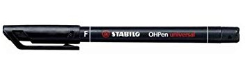 Stabilo OHPen Permanent Fineliner, feine Spitze, Schwarz, 10 Stück