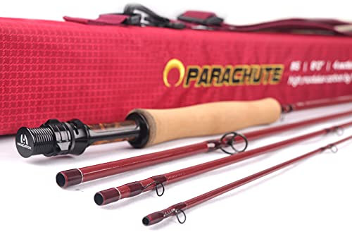 Maximumcatch Parachute Fliegenfischen Rute 5WT 9FT Spitzenaktion 40T IM12 Kohlefaser Rutenblank (9ft 5WT 4 Teile)