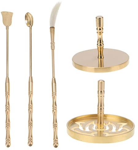 Housoutil 5 Pcs Weihrauch Making Kit Messing Weihrauch Formwerkzeuge Weihrauchkegelform Löffel Press Schaufelbürste für DIY Yoga Meditation Home Duftzubehör