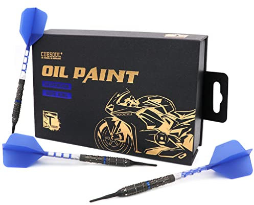CUESOUL Suspension 19 g Soft Tip 90% Tungsten Dart Set mit Ölfarbe und vereinheitlichendem ROST T19 Flight