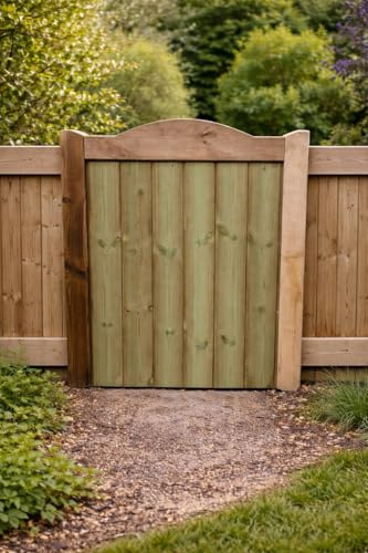 Wooden Garden Gate Pedestrian Gate Wooden Pressure Treated 4ft 120cm,(120cm High x 75cm Wide x 5cm Deep)