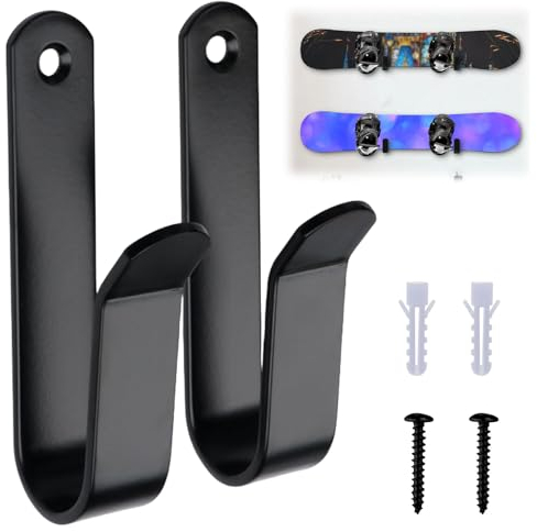 NATOSU 2 Stück Horizontale Snowboard Wandhalterung Clips, Snowboard Wandhalter Wandhalterung Snowboard Display für Zuhause und Garage,einschließlich Erwachsenen und Jugendboards