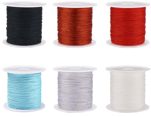 Craftdady - Cordoncino in nylon per perline da 0,6 mm, 270 metri, 6 colori, per creazioni fai da te, collane, bracciali, gioielli artigianali