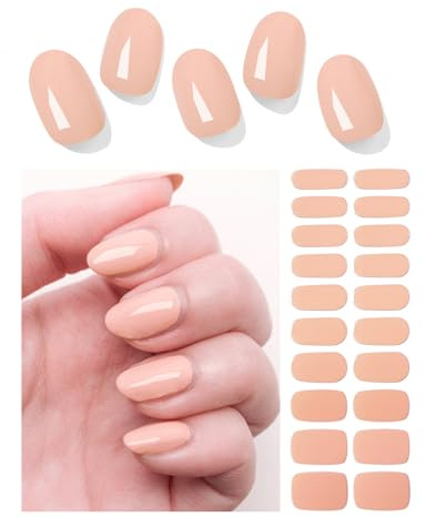 Wahrshei Nagelfolien | 20 pcs Sommer Nude Nagelfolie Selbstklebend | UV Gel Nagelfolie | Gel Nail Stickers, Gellack Wraps für Nagel