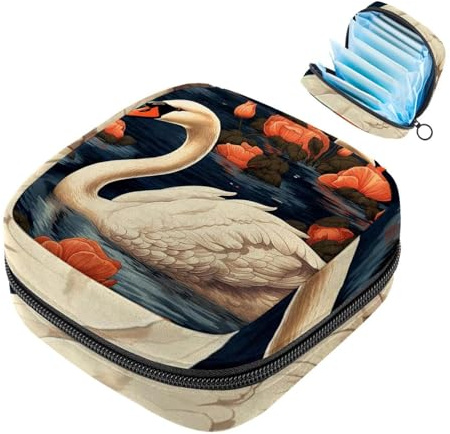 Swan-1465 - Borsa per il primo ciclo mestruale, per ragazze e donne, per coppette mestruali, per mestruazioni femminili