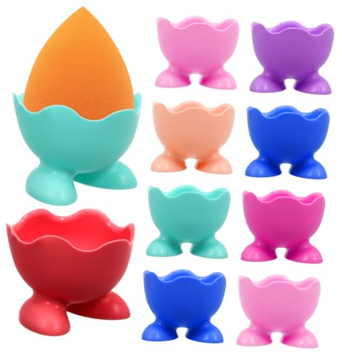Cabilock 10pièces Porte-œufs Silicone Supports Pratiques pour Œufs Durs Résistant Antiadhésif Et Micro-Ondes Accessoires De Cuisson Déjeuner Maison Couleur Aléatoire
