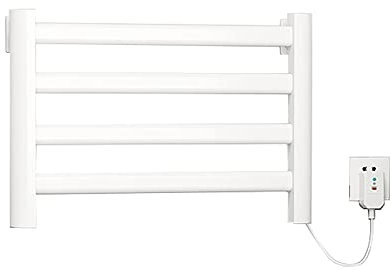 MYVVKIA Scaldasalviette Elettrico Piccolo Scaldasalviette a Parete Scaldasalviette Elettrico Intelligente da 80 W Scaldasalviette in Alluminio Scaldasalviette a 4 Barre