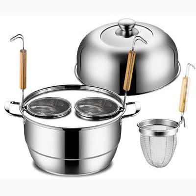 Cuoci Pasta Commerciale Cuocipasto a 2 fori in acciaio inox, inserto per cuocipasto, coperchio appendibile, compatibile con vari fornelli per cucina domestica, cucina commerciale, B