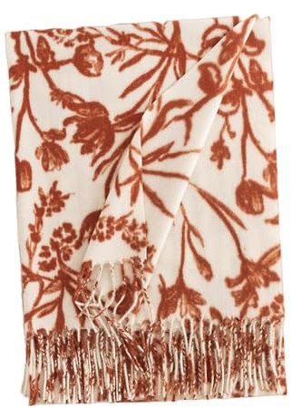 Gyios Schals & Tücher für Damen Nachahmung Kaschmir Schal Für Frauen Hochwertige Gedruckte Quaste Schal Elegante Dame Stil Herbst Und Winter Hals Schal-orange-65 * 180cm