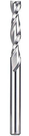 SpeTool Spiralfräser mit 1/4-Zoll-Schaft nach oben, extra lang, 3,8 cm Schnittlänge, 7,6 cm Gesamtlänge, Vollhartmetall-Schaftfräser für Holzschnitzerei