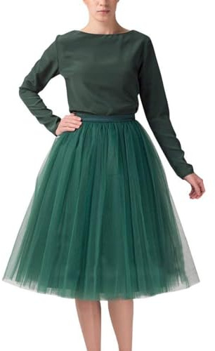 Gonna in tulle, da donna, verde, con tutù, gonna in tulle, in tulle, per carnevale, carnevale, tutù, sottogonna