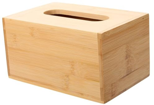 Hoement Bambusbox Für Feuchttücher Rechteckig Papierhandtuchbehälter Aufbewahrungsbox Für Tissue Tissuebox-Halter Für Schreibtisch Dekoration Für Wohnungen Und Büros