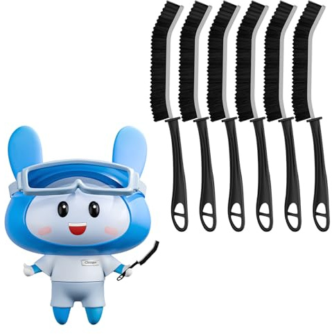 Cleangor Brosse à Joints, Brosses Nettoyage Salle de Bain avec Poignée Ergonomique, Brosse à Récurer, Brosses Nettoyage Crevasses pour Cuisine, Salle de Bain et Rails de Fenêtre (6, Noir)
