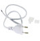 Brightium Adaptador de Cable para Tira LED 220Vac, compatible con diferentes modelos, facilita la conexión y uso eficaz de sistemas de iluminación LED.
