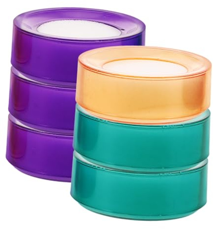 Schwammbefeuchter für Finger aus Ebonit und Schwamm | Geldzählen und Sortieren von Papier, für Kassierer und Bankangestellte, 6 Stück im Packung Zufällige Farbe