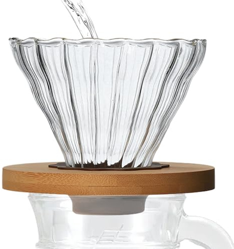 Manual Drip Coffee Maker - Dripper Set with Cone in and Holder, Permanent Mesh Filter, Single Pouring Funnel | Special Coffee Making Equipment