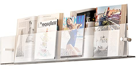 Tidningsställ, väggmonterad dokumentorganisatör, tydlig förvaring för broschyrer och broschyrer, enkel åtkomsthållare för hem- och kontorsbruk